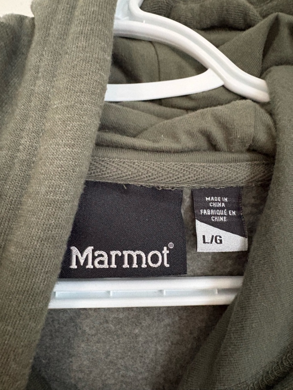 Marmot Men’s Coastal Pullover Hoodie Olive Green Lime Logo Size Large - Picture 4 of 5
